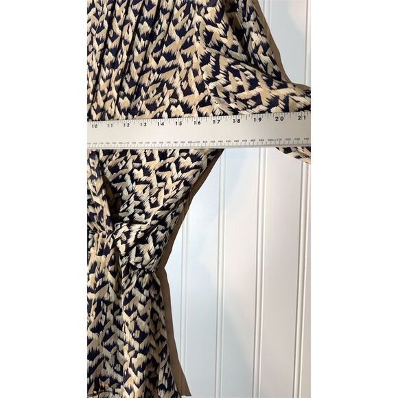 VTG Alexis Wrap Dress Size 4 80s Peplum Abstract Artsy Print Midi Retro Chic - Picture 5 of 8